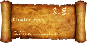 Kindler Egon névjegykártya